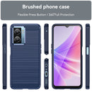 For OPPO A57S Carbon Fiber Brushed Texture TPU Case(Navy)