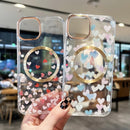 For iPhone 13 Pro Max Love Heart MagSafe Phone Case (Blue Pink)