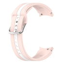 For Samsung Galaxy Watch5 / Watch5 Pro Two-color Stripe Silicone Watch Band(Pink White)