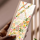 For Samsung Galaxy Z Fold4 GKK Floral Pattern Electroplating Tempered Glass Leather Case(Flower 02)