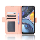 For Motorola Moto E32s / G22 Skin Feel Calf Texture Card Slots Leather Phone Case(Pink)