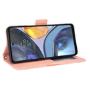 For Motorola Moto E32s / G22 Skin Feel Calf Texture Card Slots Leather Phone Case(Pink)