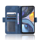 For Motorola Moto E32s / G22 Skin Feel Calf Texture Card Slots Leather Phone Case(Blue)