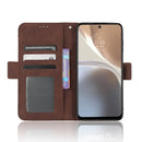 For Motorola Moto G32 Skin Feel Calf Texture Card Slots Leather Phone Case(Brown)