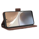 For Motorola Moto G32 Skin Feel Calf Texture Card Slots Leather Phone Case(Brown)