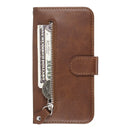 For Galaxy S20 Fashion Calf Texture Zipper Horizontal Flip Leather Case with Stand & Card Slots & Wallet Function(Brown)