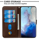 For Galaxy S20 Fashion Calf Texture Zipper Horizontal Flip Leather Case with Stand & Card Slots & Wallet Function(Brown)