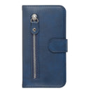For Galaxy S20 Fashion Calf Texture Zipper Horizontal Flip Leather Case with Stand & Card Slots & Wallet Function(Blue)