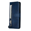 For Galaxy S20 Fashion Calf Texture Zipper Horizontal Flip Leather Case with Stand & Card Slots & Wallet Function(Blue)