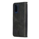 For Galaxy S20 Fashion Calf Texture Zipper Horizontal Flip Leather Case with Stand & Card Slots & Wallet Function(Black)