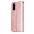 For Galaxy S20 Fashion Calf Texture Zipper Horizontal Flip Leather Case with Stand & Card Slots & Wallet Function(Rose Gold)