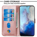 For Galaxy S20 Fashion Calf Texture Zipper Horizontal Flip Leather Case with Stand & Card Slots & Wallet Function(Rose Gold)