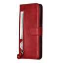 For Galaxy S20 Fashion Calf Texture Zipper Horizontal Flip Leather Case with Stand & Card Slots & Wallet Function(Red)