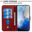 For Galaxy S20 Fashion Calf Texture Zipper Horizontal Flip Leather Case with Stand & Card Slots & Wallet Function(Red)
