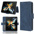 For Samsung Galaxy Z Fold4 5G Skin Feel Calf Texture Card Slots Leather Phone Case(Blue)