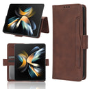 For Samsung Galaxy Z Fold4 5G Skin Feel Calf Texture Card Slots Leather Phone Case(Brown)