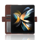 For Samsung Galaxy Z Fold4 5G Skin Feel Calf Texture Card Slots Leather Phone Case(Brown)