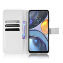 For Motorola Moto E32s / G22 Diamond Texture Leather Phone Case(White)