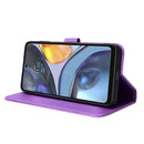 For Motorola Moto E32s / G22 Diamond Texture Leather Phone Case(Purple)