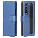 For Samsung Galaxy Z Fold4 5G Diamond Texture Leather Phone Case(Blue)
