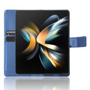 For Samsung Galaxy Z Fold4 5G Diamond Texture Leather Phone Case(Blue)