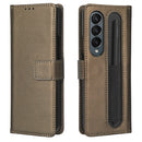 For Samsung Galaxy Z Fold4 5G Diamond Texture Leather Phone Case(Brown)