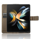 For Samsung Galaxy Z Fold4 5G Diamond Texture Leather Phone Case(Brown)
