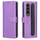 For Samsung Galaxy Z Fold4 5G Diamond Texture Leather Phone Case(Purple)