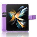 For Samsung Galaxy Z Fold4 5G Diamond Texture Leather Phone Case(Purple)