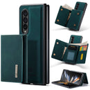 For Samsung Galaxy Z Fold4 DG.MING M1 Series 3-Fold Multi Card Wallet + Magnetic Phone Case(Green)