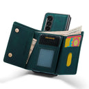 For Samsung Galaxy Z Fold4 DG.MING M1 Series 3-Fold Multi Card Wallet + Magnetic Phone Case(Green)