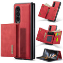 For Samsung Galaxy Z Fold4 DG.MING M1 Series 3-Fold Multi Card Wallet + Magnetic Phone Case(Red)