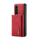 For Samsung Galaxy Z Fold4 DG.MING M1 Series 3-Fold Multi Card Wallet + Magnetic Phone Case(Red)