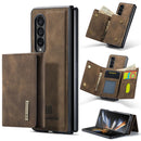 For Samsung Galaxy Z Fold4 DG.MING M1 Series 3-Fold Multi Card Wallet + Magnetic Phone Case(Coffee)