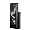 For Samsung Galaxy Z Fold4 DG.MING M1 Series 3-Fold Multi Card Wallet + Magnetic Phone Case(Coffee)