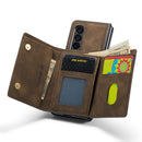 For Samsung Galaxy Z Fold4 DG.MING M1 Series 3-Fold Multi Card Wallet + Magnetic Phone Case(Coffee)