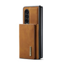 For Samsung Galaxy Z Fold4 DG.MING M1 Series 3-Fold Multi Card Wallet + Magnetic Phone Case(Brown)
