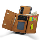 For Samsung Galaxy Z Fold4 DG.MING M1 Series 3-Fold Multi Card Wallet + Magnetic Phone Case(Brown)