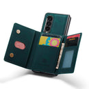 For Samsung Galaxy Z Fold4 DG.MING M2 Series 3-Fold Multi Card Bag + Magnetic Phone Case(Green)