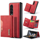 For Samsung Galaxy Z Fold4 DG.MING M2 Series 3-Fold Multi Card Bag + Magnetic Phone Case(Red)