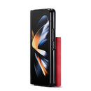 For Samsung Galaxy Z Fold4 DG.MING M2 Series 3-Fold Multi Card Bag + Magnetic Phone Case(Red)