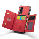 For Samsung Galaxy Z Fold4 DG.MING M2 Series 3-Fold Multi Card Bag + Magnetic Phone Case(Red)