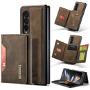 For Samsung Galaxy Z Fold4 DG.MING M2 Series 3-Fold Multi Card Bag + Magnetic Phone Case(Coffee)