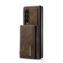 For Samsung Galaxy Z Fold4 DG.MING M2 Series 3-Fold Multi Card Bag + Magnetic Phone Case(Coffee)