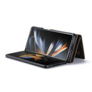 For Samsung Galaxy Z Fold4 DG.MING M2 Series 3-Fold Multi Card Bag + Magnetic Phone Case(Coffee)