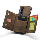 For Samsung Galaxy Z Fold4 DG.MING M2 Series 3-Fold Multi Card Bag + Magnetic Phone Case(Coffee)