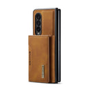 For Samsung Galaxy Z Fold4 DG.MING M2 Series 3-Fold Multi Card Bag + Magnetic Phone Case(Brown)