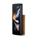 For Samsung Galaxy Z Fold4 DG.MING M2 Series 3-Fold Multi Card Bag + Magnetic Phone Case(Brown)