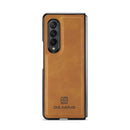 For Samsung Galaxy Z Fold4 DG.MING M2 Series 3-Fold Multi Card Bag + Magnetic Phone Case(Brown)