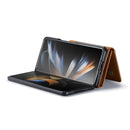 For Samsung Galaxy Z Fold4 DG.MING M2 Series 3-Fold Multi Card Bag + Magnetic Phone Case(Brown)